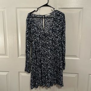 Navy blue floral dress